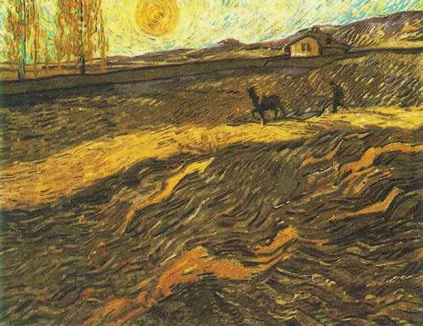 Vincent van Gogh Champ et laboureur 1889